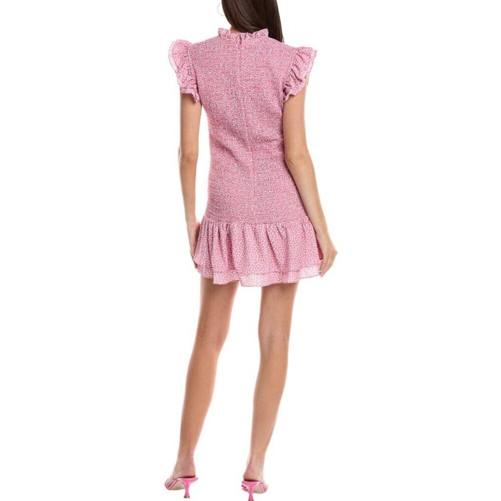 French Connection Womens Elao Verona Crepe Mini Dress Smocked Dress Sz M Fairy - Picture 2 of 12